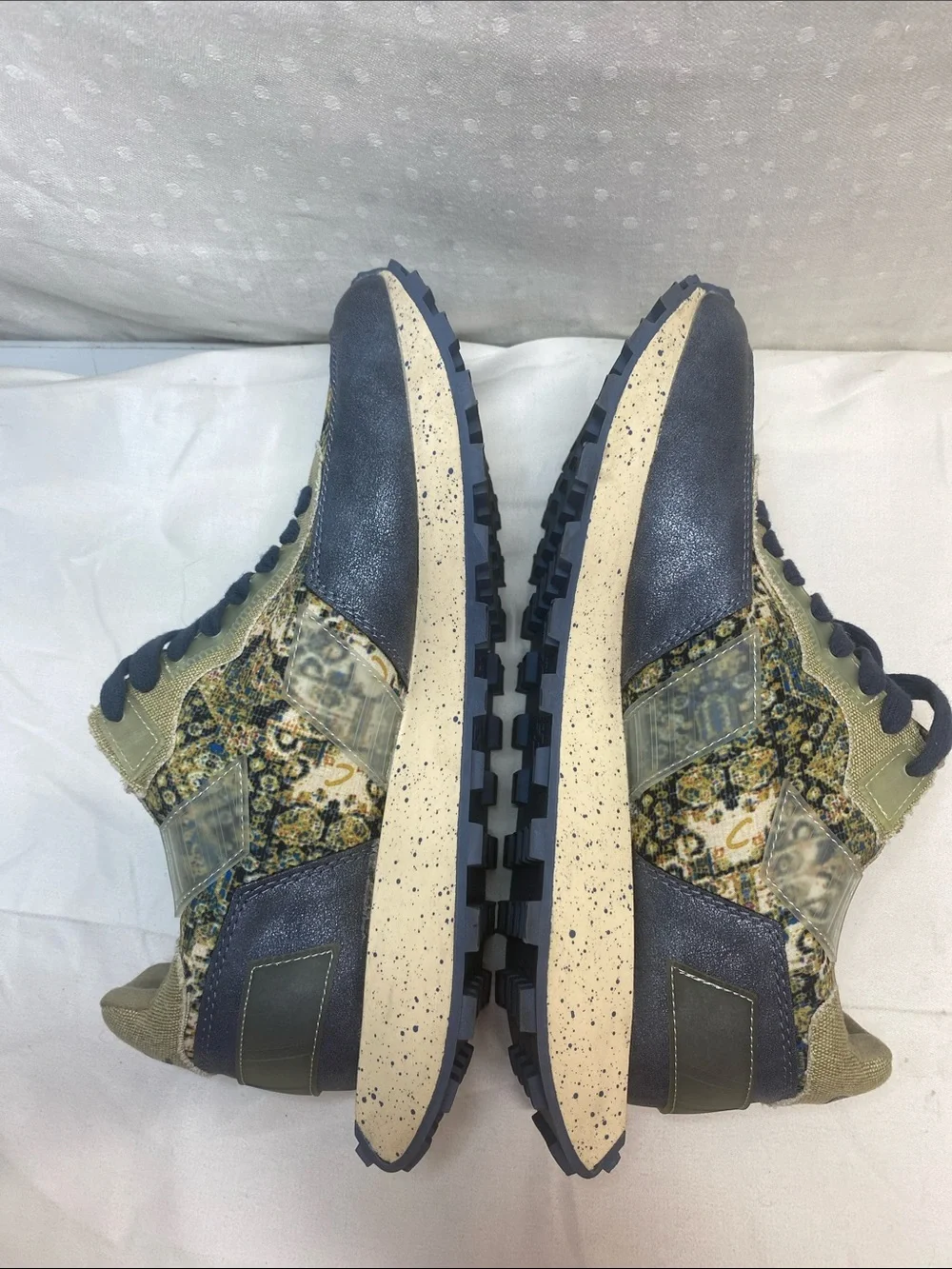 Circus by Sam Edelman Olive Green & Navy Mixed-Media Sneakers Devyn Size 10M